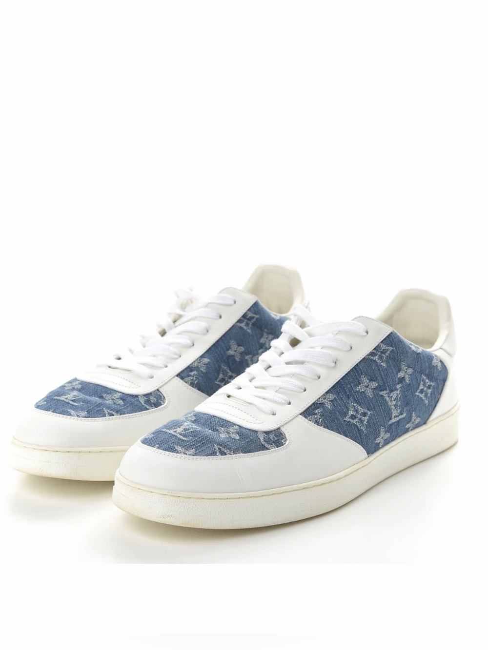 #S55 Calfskin Louis Vuitton Monogram Denim Rivoli Sneakers, EU 36